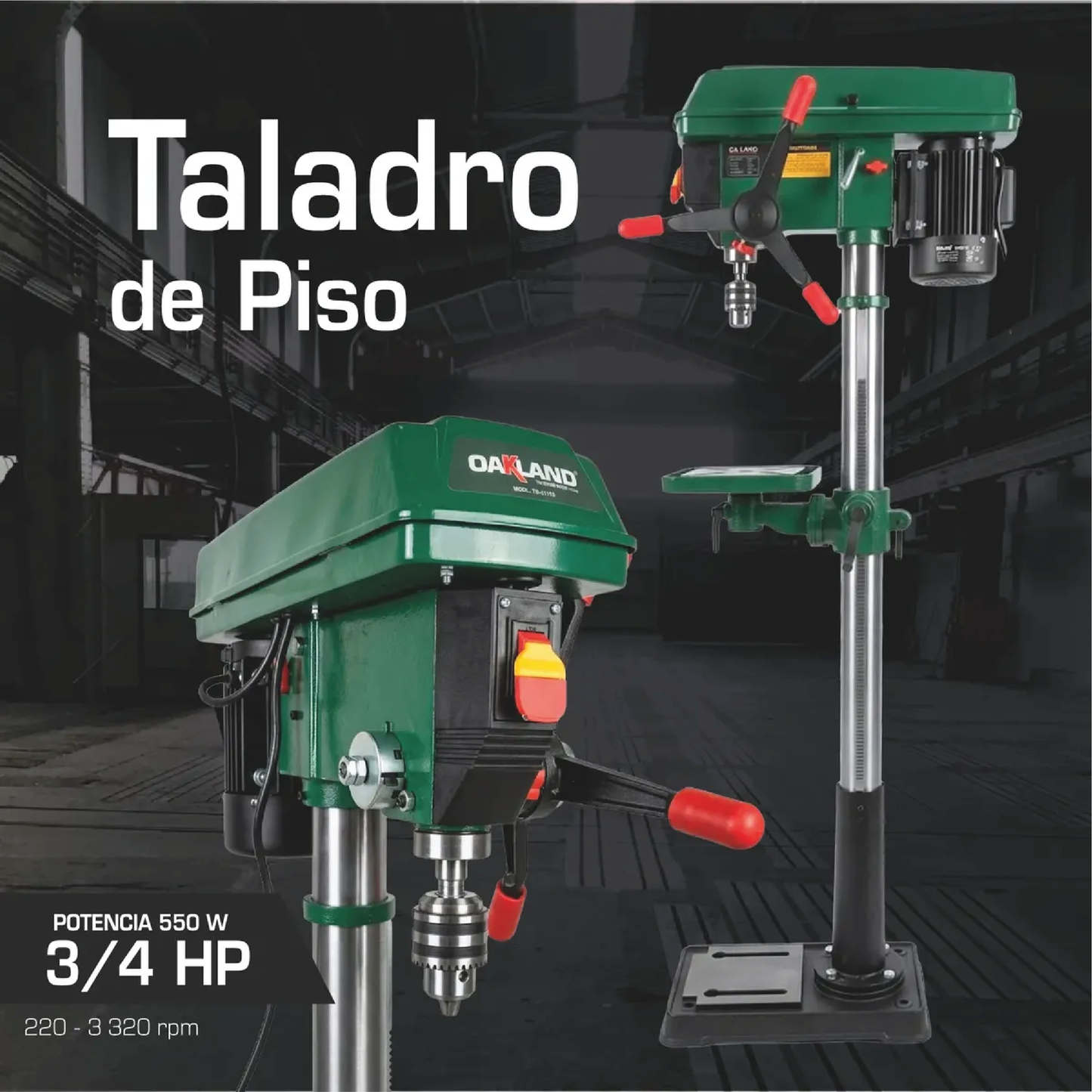 Taladro de Piso 16 Vel 5/8" OAKLAND