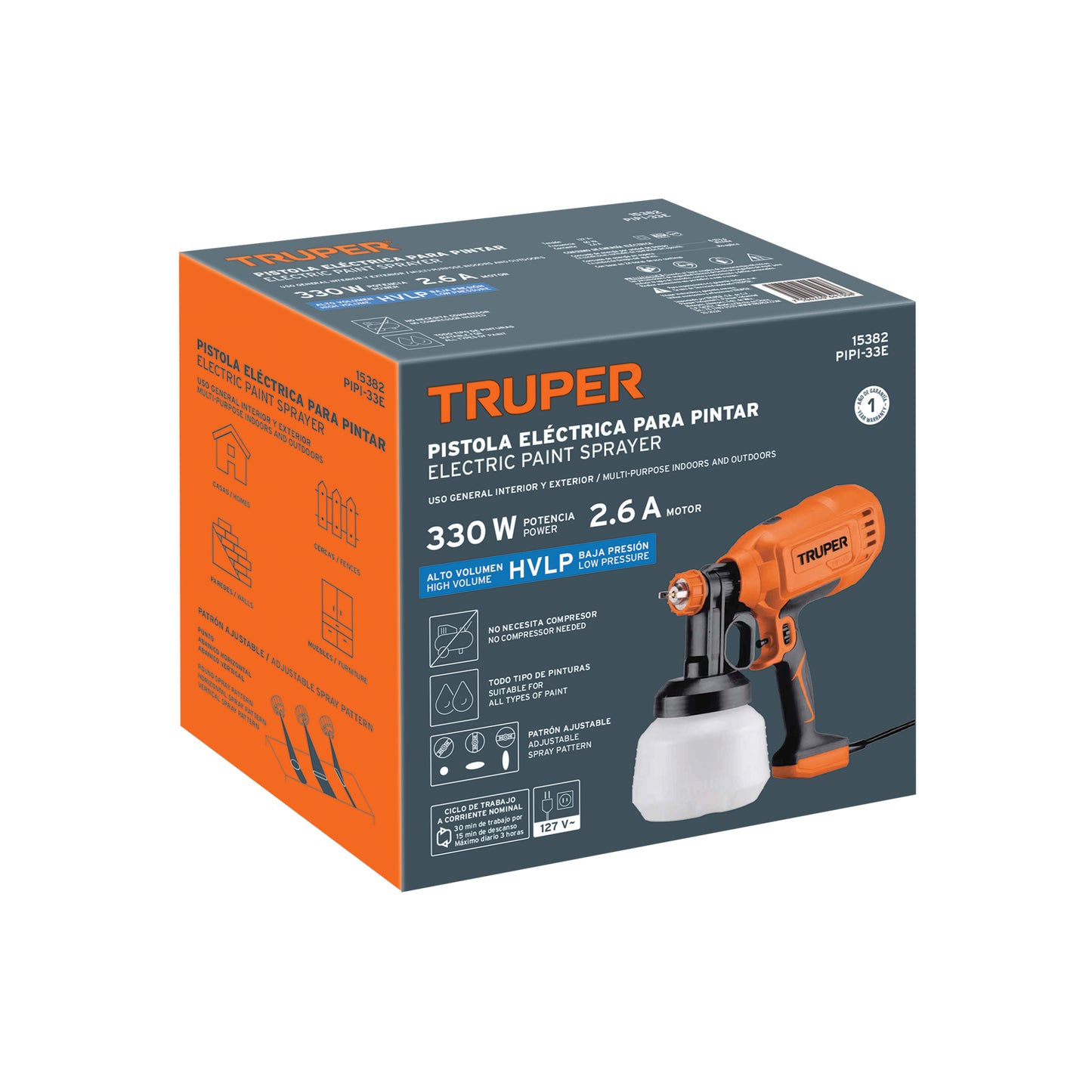 Pistola Eléctrica para Pintar 330W 900 ml TRUPER