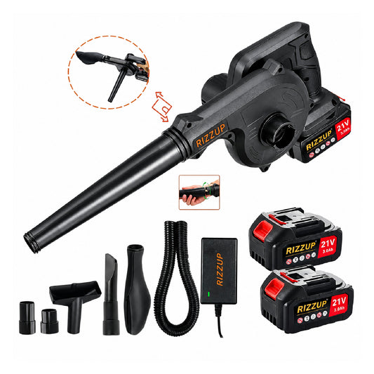 Soplador Aspirador Inalámbrico 2 en 1 con 2 Baterías 24 V RIZZUP