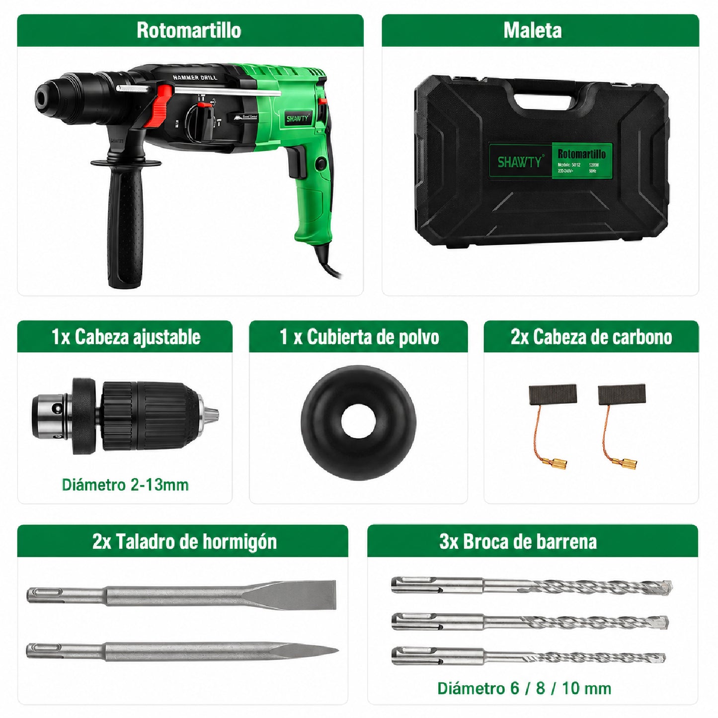 Rotomartillo Cincelador SDS Plus 1050W SHAWTY