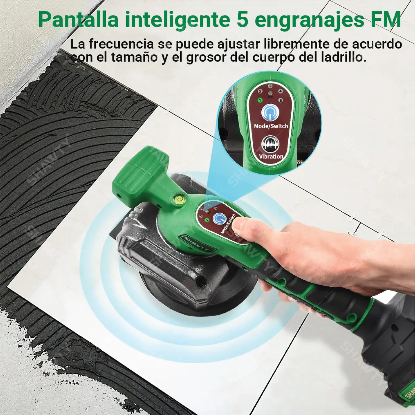 Vibrador para Cerámica 20V con 2 Baterías y Cargador SHAWTY