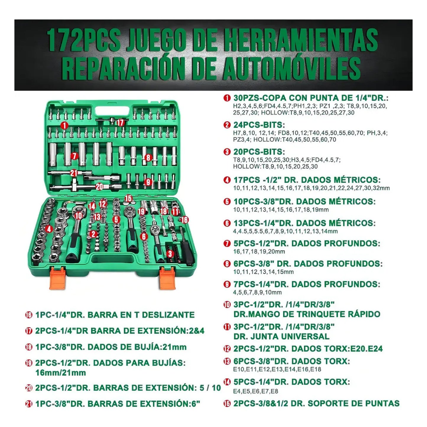 Kit de Dados 172 Piezas SHAWTY