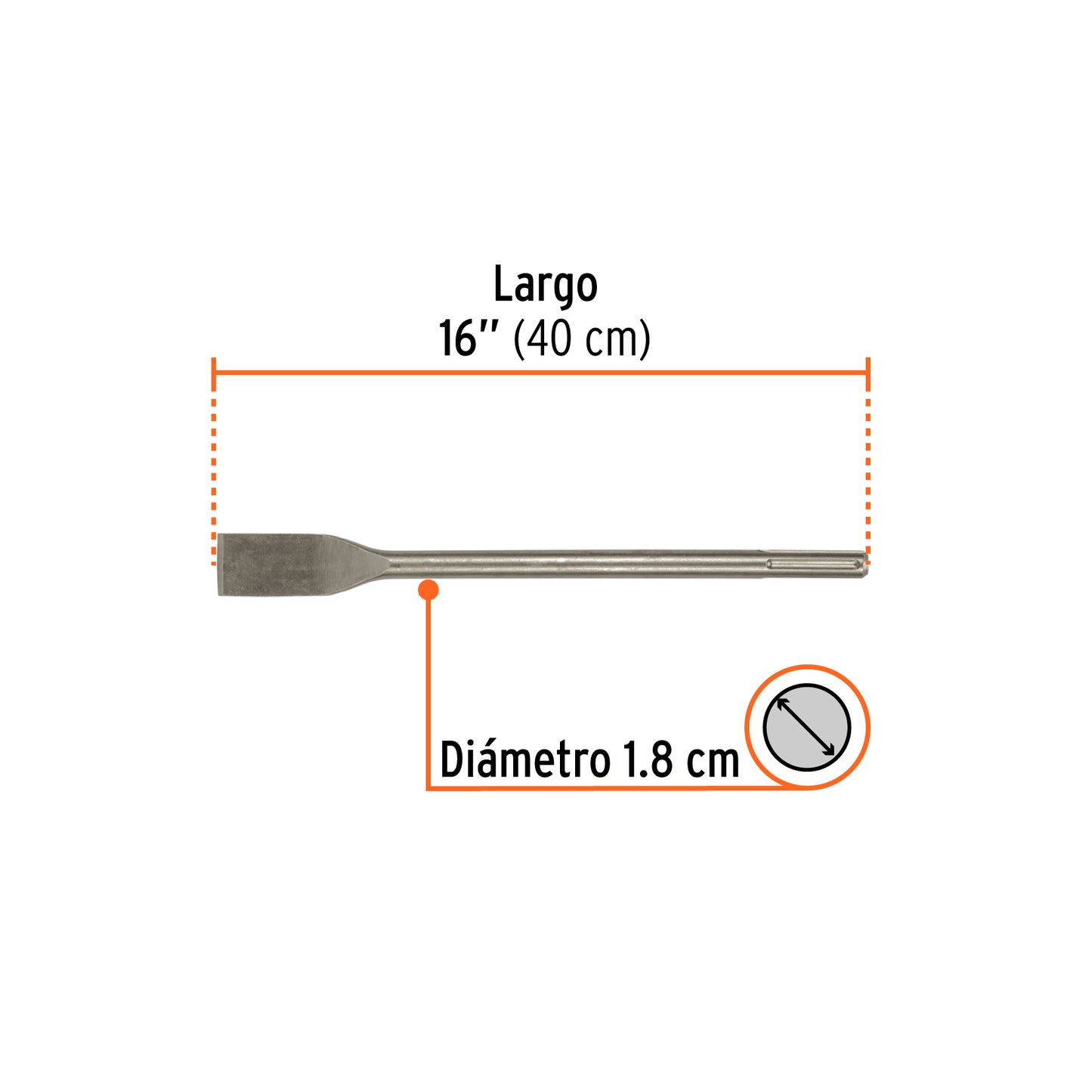 Cincel para Azulejo SDS Max 1-1/2" x 16" TRUPER