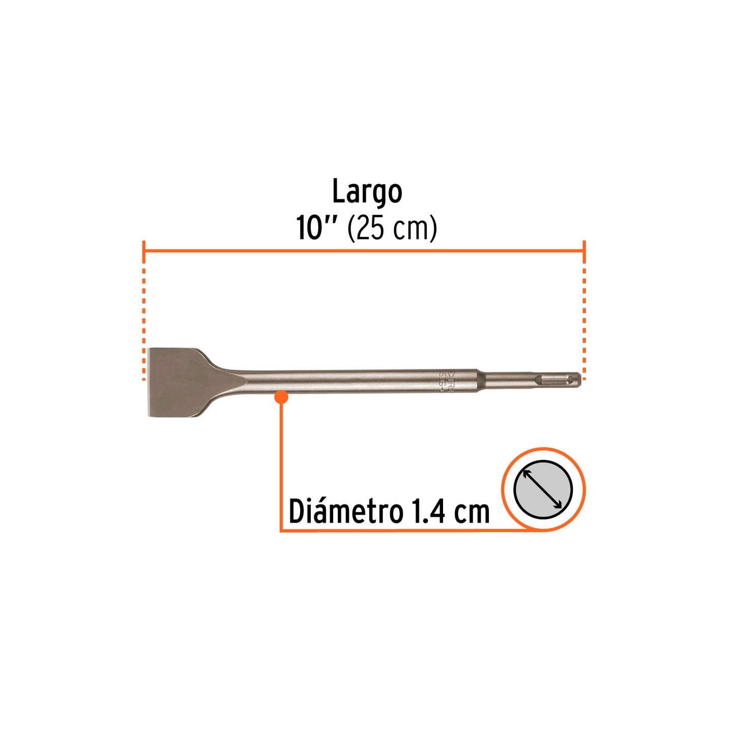 Cincel Plano Grueso SDS Plus 1-1/2" x 10" TRUPER