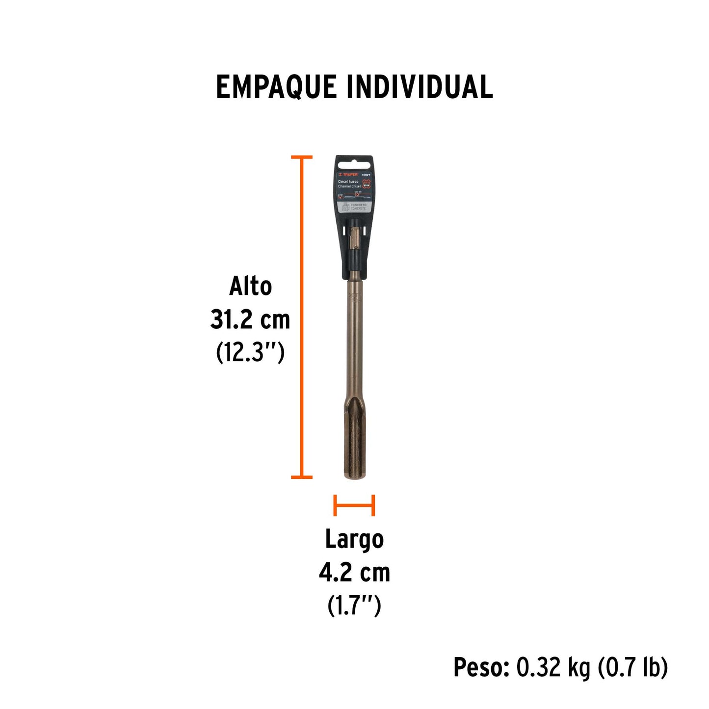 Cincel Hueco para Acanalado SDS Plus 3/4" x 10" TRUPER