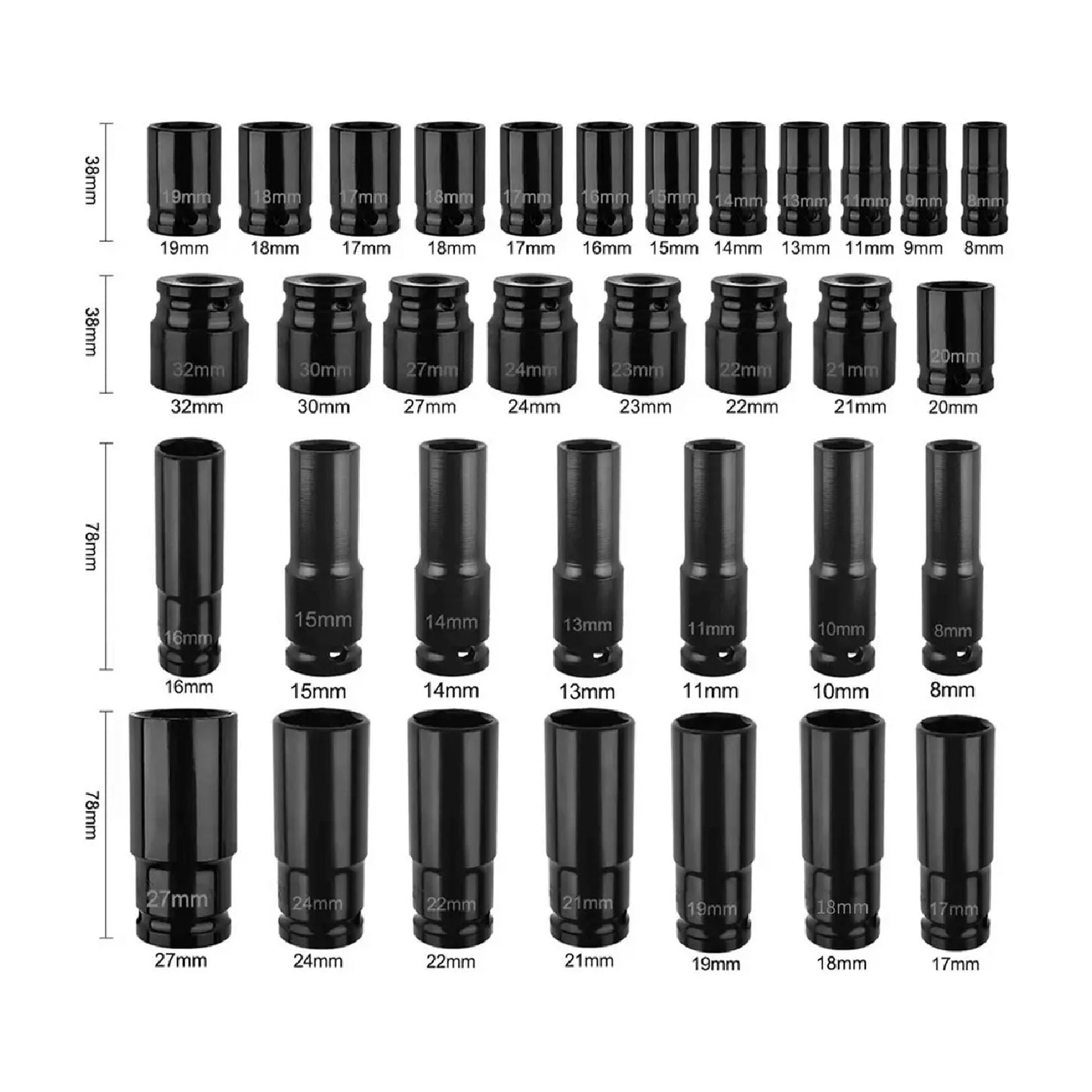 Kit de Dados de Impacto 35 Piezas 1/2" SHAWTY