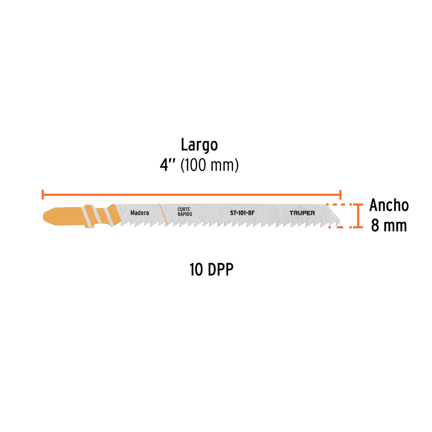 Segueta Tipo T 10 DPP para Madera Dura TRUPER