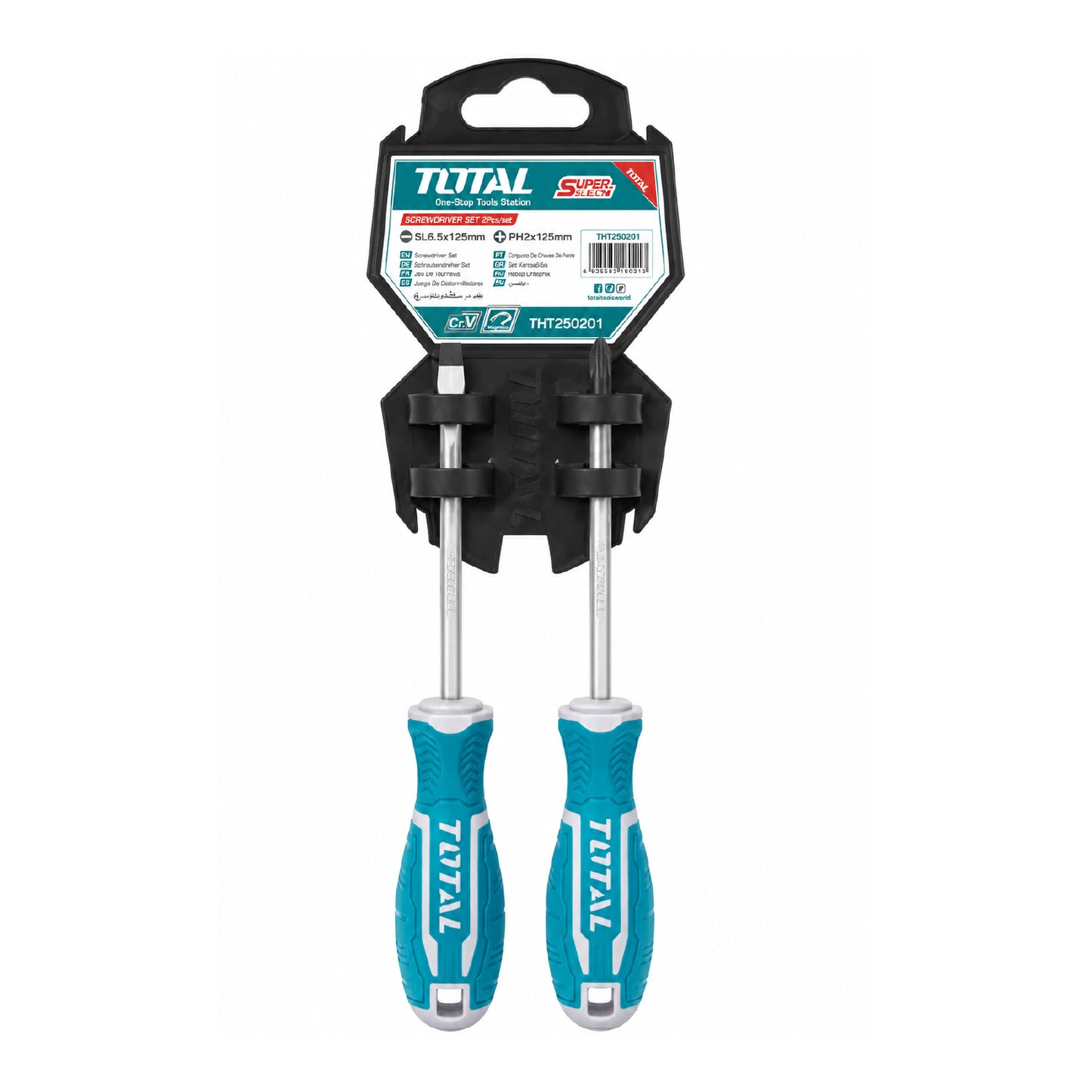 Kit de Desarmadores 2 Piezas Punta Plana y Cruz TOTAL
